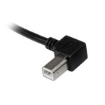 StarTech.com Cable Adaptador USB de 2 metros con conector USB A macho y USB B macho en ángulo izquierdo, SKU: USBAB2ML
