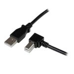 StarTech.com cable adaptador de 2 metros, con 1x USB A macho y 1x USB B macho en ángulo derecho. SKU: USBAB2MR