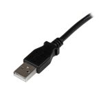 StarTech.com cable adaptador de 2 metros, con 1x USB A macho y 1x USB B macho en ángulo derecho. SKU: USBAB2MR