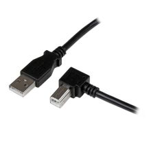 Imagen del Cable Adaptador USB de 3m de StarTech.com, con conector USB A Macho y USB B Macho en Ángulo Derecho, SKU USBAB3MR.