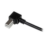 Imagen del Cable Adaptador USB de 3m de StarTech.com, con conector USB A Macho y USB B Macho en Ángulo Derecho, SKU USBAB3MR.