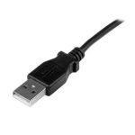 Imagen del cable adaptador StarTech.com de 1 metro con conector USB A macho a mini USB B macho acodado en ángulo hacia arriba, SKU USBAMB1MU