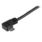 Cable de 1 metro StarTech Micro USB con conector acodado a la derecha, ideal para carga y sincronización. SKU: USBAUB1MRA