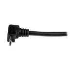 StarTech.com Cable Adaptador de 1 metro USB A Macho a Micro USB B Macho Acodado en Ángulo hacia Arriba para Teléfono Móvil, SKU USBAUB1MU