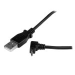StarTech.com Cable Adaptador de 1 metro USB A Macho a Micro USB B Macho Acodado en Ángulo hacia Arriba para Teléfono Móvil, SKU USBAUB1MU