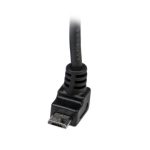 StarTech.com Cable Adaptador de 1 metro USB A Macho a Micro USB B Macho Acodado en Ángulo hacia Arriba para Teléfono Móvil, SKU USBAUB1MU