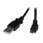 StarTech.com Cable Adaptador de 2 metros, USB A Macho a Micro USB B Macho, ángulo hacia abajo, ideal para teléfono móvil, SKU USBAUB2MD