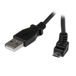 StarTech.com Cable Adaptador 2m USB A Macho a Micro USB B Macho Acodado en Ángulo hacia Arriba para Teléfono Móvil, SKU: USBAUB2MU