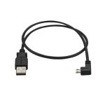 Imagen del cable StarTech.com de 0,5 metros con conector Micro USB acodado a la izquierda para carga y sincronización de smartphones o tablets. SKU: USBAUB50CMLA