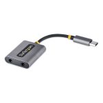 Divisor USB-C de Auriculares StarTech.com, Adaptador USB Tipo C a 2 Auriculares con Micrófono, SKU USBC-AUDIO-SPLITTER