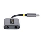 Divisor USB-C de Auriculares StarTech.com, Adaptador USB Tipo C a 2 Auriculares con Micrófono, SKU USBC-AUDIO-SPLITTER
