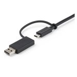 Cable USB-C de StarTech de 1 metro con adaptador a USB-A, ideal para docking stations híbridas, 10Gbps y PD de 100W, SKU USBCCADP
