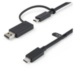 Cable USB-C de StarTech de 1 metro con adaptador a USB-A, ideal para docking stations híbridas, 10Gbps y PD de 100W, SKU USBCCADP