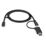 Cable USB-C de StarTech de 1 metro con adaptador a USB-A, ideal para docking stations híbridas, 10Gbps y PD de 100W, SKU USBCCADP