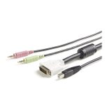 StarTech.com Cable KVM 4 en 1 de 1,8 metros con conectores DVI, USB, Audio y Micrófono, SKU: USBDVI4N1A6