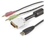 StarTech.com Cable KVM 4 en 1 de 1,8 metros con conectores DVI, USB, Audio y Micrófono, SKU: USBDVI4N1A6