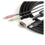 StarTech.com Cable KVM 4 en 1 de 1,8 metros con conectores DVI, USB, Audio y Micrófono, SKU: USBDVI4N1A6