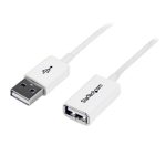 StarTech.com cable de 1 metro de extensión USB 2.0, macho a hembra USB A, SKU USBEXTPAA1MW, color blanco