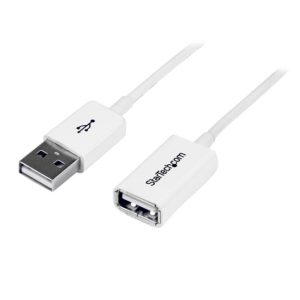 StarTech.com cable de 1 metro de extensión USB 2.0, macho a hembra USB A, SKU USBEXTPAA1MW, color blanco