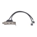 StarTech.com Cabezal Bracket de Perfil Bajo con 2 Puertos USB 2.0 y conexión a Placa Base, SKU USBPLATELP