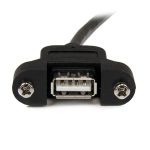 StarTech.com cable USB de 60cm para montaje en panel, USB A macho a USB A hembra, SKU USBPNLAFAM2