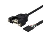 StarTech.com Cable de 91cm USB 2.0 para Montaje en Panel con conexión a Placa Base IDC de 5 Pines y Conector Hembra USB A, SKU: USBPNLAFHD3
