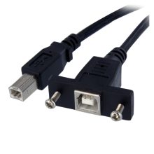 StarTech.com Cable USB de Montaje en Panel de 30cm con Conexión USB B a USB B, Hembra a Macho, SKU USBPNLBFBM1