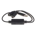 Cable adaptador de StarTech.com que convierte puertos PS/2 para teclado y ratón a USB, modelo USBPS2PC. Presenta dos conectores PS/2 hembra y un conector USB A macho.