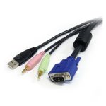 Cable KVM de StarTech.com de 1,8 metros, soporte VGA, USB A, USB B, micrófono y altavoces, SKU USBVGA4N1A6