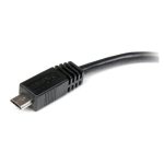 StarTech.com cable adaptador de 15 cm que convierte Mini USB a Micro USB. Modelo compacto con un conector MicroUSB-B macho y un MiniUSB-B hembra. SKU: UUSBMUSBMF6
