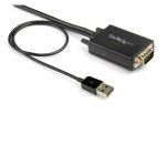 Imagen del Cable Adaptador StarTech.com de 2 metros VGA a HDMI, alimentado por USB, con pantalla 1080p. SKU VGA2HDMM2M.