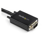 Imagen del Cable Adaptador StarTech.com de 2 metros VGA a HDMI, alimentado por USB, con pantalla 1080p. SKU VGA2HDMM2M.
