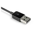 Imagen del Cable Adaptador StarTech.com de 2 metros VGA a HDMI, alimentado por USB, con pantalla 1080p. SKU VGA2HDMM2M.