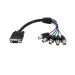 StarTech.com cable de 30 cm coaxial para monitor HD15 VGA a 5 BNC RGBHV. SKU VGABNCMF1. Conector macho a hembra ideal para monitores.
