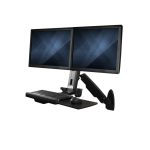 StarTech.com Estación de Trabajo de Pie y Sentado para Montaje en Pared, para dos monitores de hasta 24 pulgadas, SKU WALLSTS2