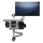 Imagen de la estación de trabajo de montaje en pared StarTech.com para 1 monitor, SKU WALLSTSI1. Ideal para optimizar espacio en la oficina.