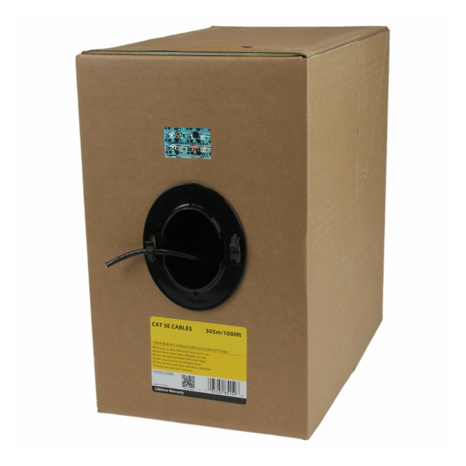 StarTech.com Bobina de Cable de Red Ethernet Cat5e a Granel - 304,8m - Sólido - CMR - Negro - Se Ajusta a TAA 1 StarTech.com Bobina de Cable de Red Ethernet Cat5e a Granel