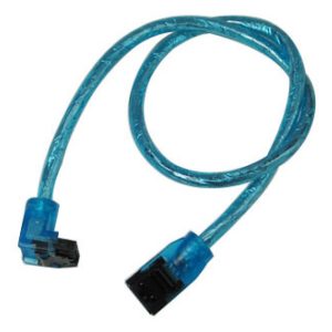 Imagen del cable SATA Supermicro de 0,55 metros en colores negro y azul, SKU CBL-0228L.