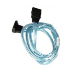 Cable de SATA marca Supermicro de 0,65 metros en colores negro y azul, SKU CBL-0230L, ideal para conexión de dispositivos internos