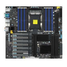 Supermicro MBD-X11SPA-T-O placa base E-ATX con chipset Intel C621, socket LGA 3647 en primer plano, SKU MBD-X11SPA-T-O