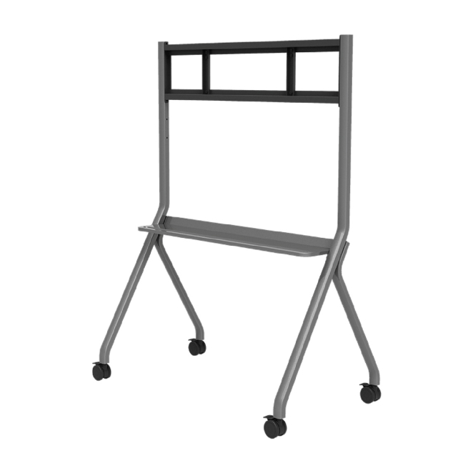 Synetech Display Cart Metálico con Ruedas y Panel Plano Soporte Synetech Display Cart gris metálico, modelo ST41B, con panel plano y ruedas para multimedia