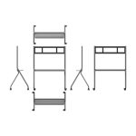 Soporte Synetech Display Cart gris metálico, modelo ST41B, con panel plano y ruedas para multimedia