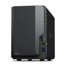 Servidor de almacenamiento NAS Synology DiskStation DS223, modelo con procesador Realtek RTD1619B, memoria RAM de 2 GB DDR4, unidad de escritorio sin capacidad de almacenamiento, SKU DS223