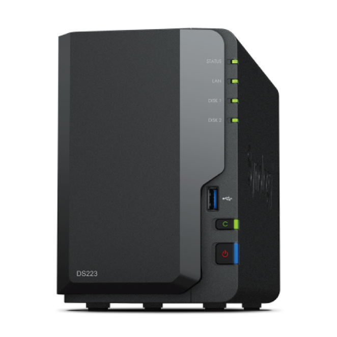 Synology DiskStation DS223 servidor NAS con Realtek RTD1619B y 2 GB DDR4 Servidor de almacenamiento NAS Synology DiskStation DS223, modelo con procesador Realtek RTD1619B, memoria RAM de 2 GB DDR4, unidad de escritorio sin capacidad de almacenamiento, SKU DS223
