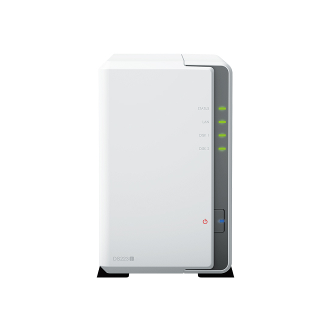 Synology DiskStation NAS Escritorio con Realtek RTD1619B Servidor de almacenamiento NAS Synology DiskStation DS223J, procesador Realtek RTD1619B, 1 GB DDR4, 0 TB, DiskStation Manager, color blanco, SKU DS223J