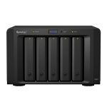 Unidad de almacenamiento Synology DX517, 5 bahías, 0 TB, diseño de escritorio en negro. SKU: DX517