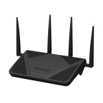 Router inalámbrico Synology RT2600AC con Gigabit Ethernet, doble banda (2,4 GHz / 5 GHz) y color negro. SKU RT2600AC