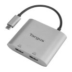 Targus ACA947EU, adaptador gráfico USB de color plata, ideal para ampliar conexiones de manera eficiente.