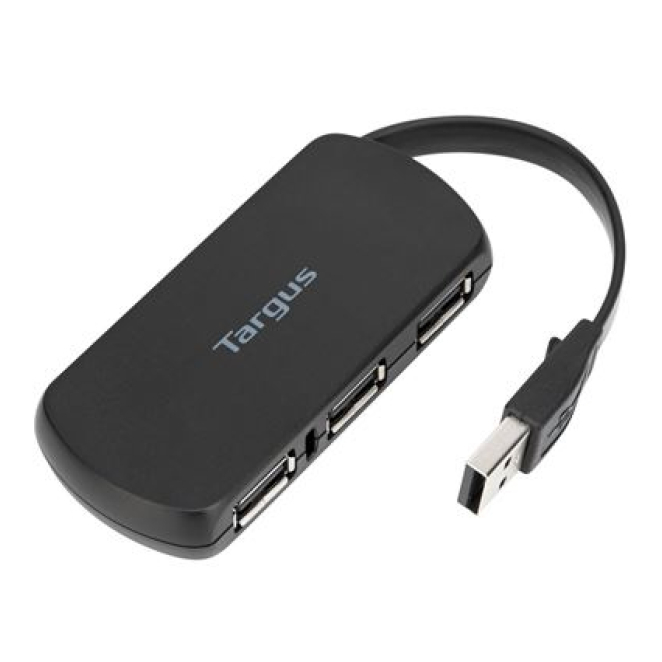 Targus Hub USB 4 Puertos con alta velocidad Adaptador Targus 4-Port USB Hub ACH114EU, ideal para conectar múltiples dispositivos USB a alta velocidad