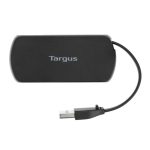 Adaptador Targus 4-Port USB Hub ACH114EU, ideal para conectar múltiples dispositivos USB a alta velocidad